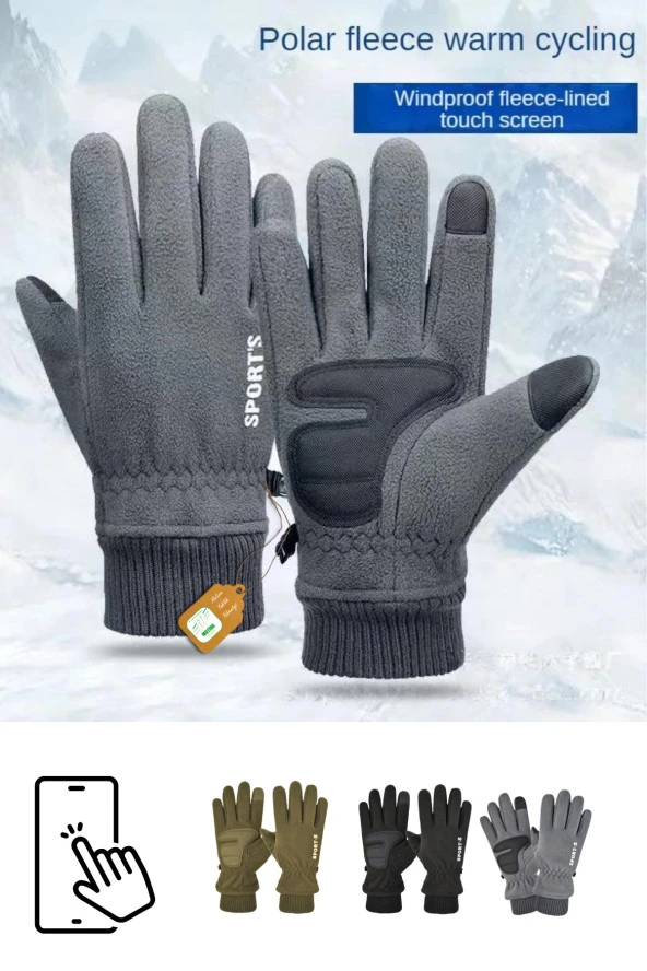 Polar Eldiven Soğuk Hava Dokunmatik Kışlık Spor Motosiklet Asker Taktik Kar Eldiveni ürün görseli 1