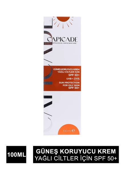 Capicade Güneş Koruyucu Krem Spf 50+ Yağlı Cilt 100 ml ürün görseli 1