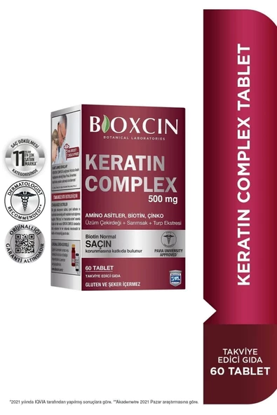 Bioxcin Forte Keratin Complex Tablet Takviye Edici Gıda 60 Tablet ürün görseli 1