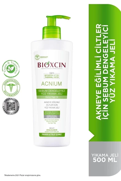Bioxcin Acnium Sebum Dengeleyici Yüz Yıkama Jeli 500 ml ürün görseli 1