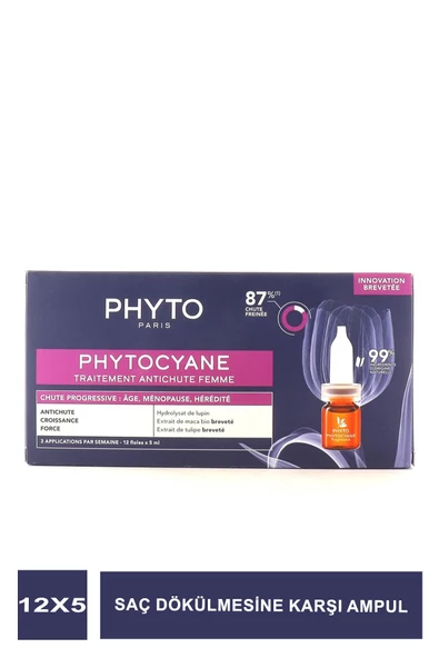 Phyto Phytocyane Kadın Tipi Kronik Saç Dökülme Karşıtı 12 x 5 ml Ampul ürün görseli 1