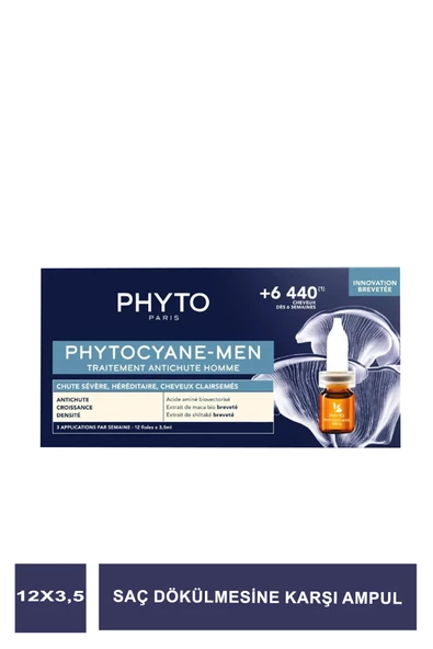 Phyto Phytocyane Erkek Tipi Kronik Saç Dökülme Karşıtı 12 x 3,5 ml Ampul ürün görseli 1