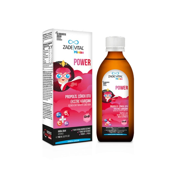 Zade Vital Miniza Power Sıvı Takviye Edici Gıda 150 ml ürün görseli 1