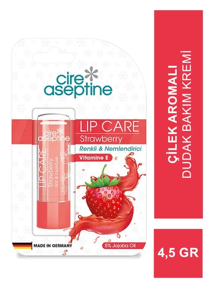 Cire Aseptine Çilek Aromalı Renkli Dudak Bakım Kremi 4,5gr ürün görseli 1