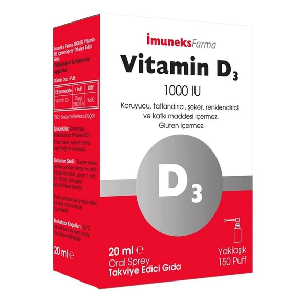 İmuneks Vitamin D3 1000 IU Sprey 20 ml ürün görseli 1