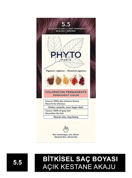 Phyto Color Bitkisel Saç Boyası - 5.5 - Açık Kestane Akaju ürün görseli 1