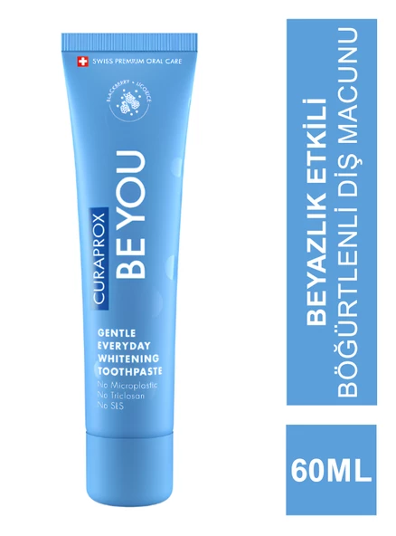 Curaprox Be You Beyazlatıcı - Böğürtlen - Meyankökü - Diş Macunu - Blue 60 ml ürün görseli 1