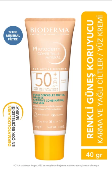 Bioderma Photoderm Cover Touch Mineral SPF50+ Very Light 40 ml ürün görseli 1