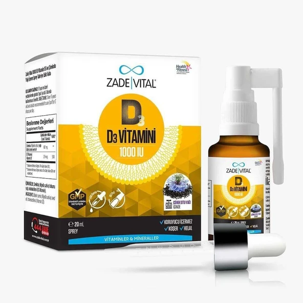 Zade Vital D3 1000IU Sprey 20 ml ürün görseli 1