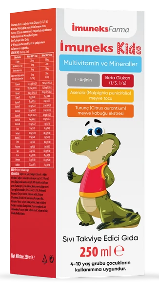 İmuneks Kids Multivitamin ve Mineraller Takviye Edici Gıda 250 ml ürün görseli 1