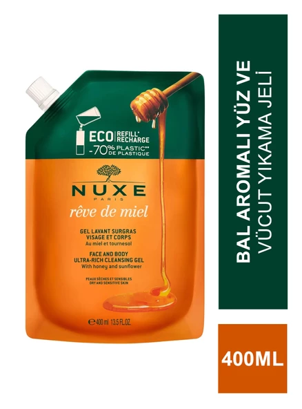 Nuxe Reve de Miel Gel Lavant Surgras Visage et Corps 400 ml - Refill ürün görseli 1