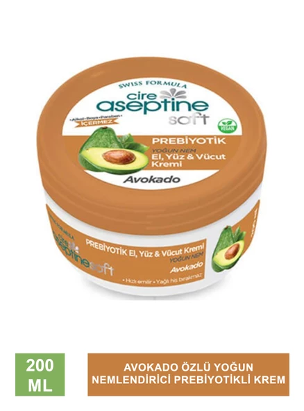 Cire Aseptine Soft Avokado Özlü Yoğun Nemlendirici Prebiyotikli Krem 200 ml ürün görseli 1