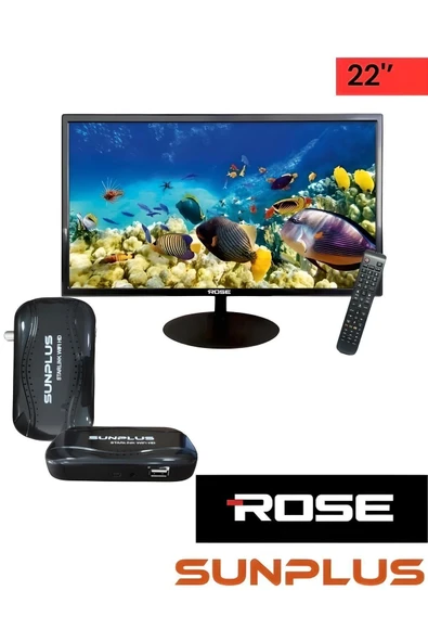 22" 55 Ekran Karavan - Tekne - Yat Lcd Monitör Tv Ve Sunplus Starlink Wifi Hd Uydu Alıcısı Cm-122 ürün görseli 1