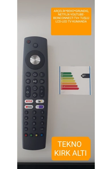 *beko*grundıg Ts9187r Rc4353902/01 Netflıx-youtube-beınconnect-tv+ Tuşlu Lcd-led Tv Kumanda ürün görseli 1