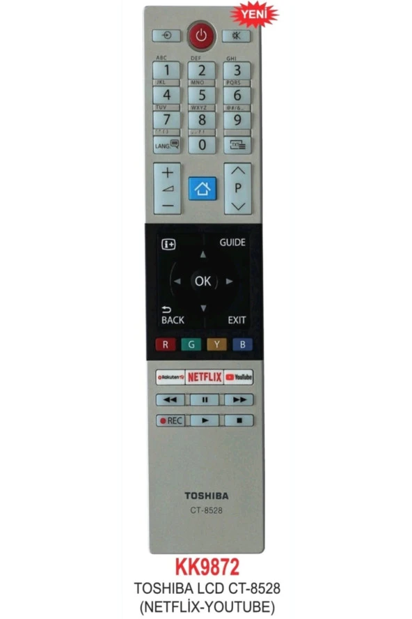 Toshıba Ct-8528 Netflıx-youtube Lcd Led Tv Kumandası Kk9872-18819 ürün görseli 1