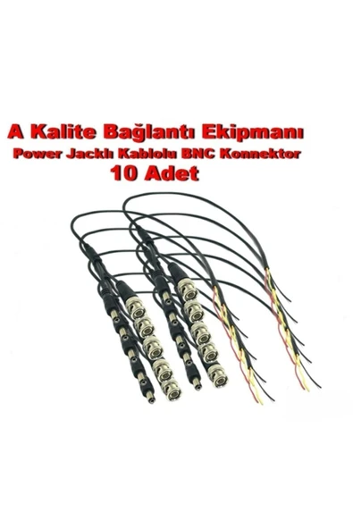 10 Adet Kablolu Hazır Bnc +power Jack Konnektör ürün görseli 1