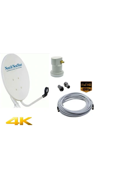 Next&NextStar  75 Cm Çanak Anten Takımı + Tekli Lnb +  25 Metre Kablo ürün görseli 1