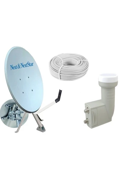 80 Cm Star Ofset Çanak Anten Full Set Ikili Lnb 25 Mt Anten Kablosu 150021 ürün görseli 1
