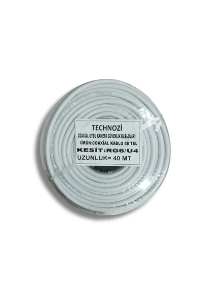 Technozi 40 Metre Çanak Anten Uydu Kablosu Rg6 U4 Uydu Kablosu ürün görseli 1
