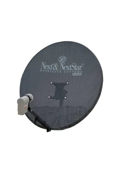 Technozi 85 Cm Delikli Gri Renk Ofset Çanak Anten + Tekli Lnb ürün görseli 1