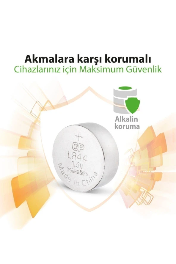5li LR44 Alkalin Düğme Pil (GPA76-C5) - Resim 3