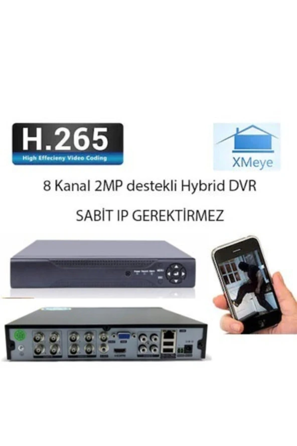 8 Kanal Hybrid Dvr Kayıt Cihazı Xmeye H265+ ürün görseli 1