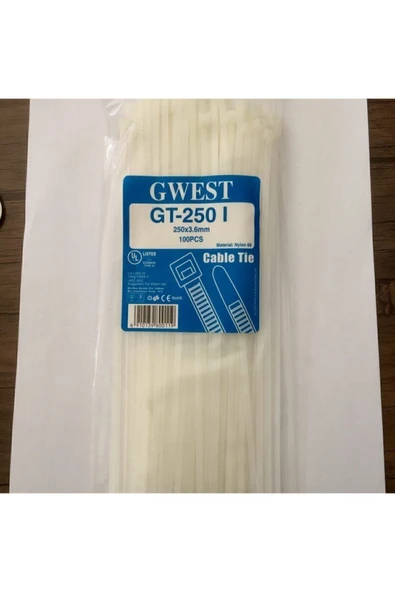 Kablo Bağı Plastik 100 Adet Cırt Kelepçe 250x3,6 ürün görseli 1
