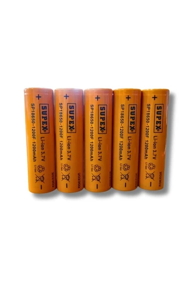 Şarjlı Pil 18650 3.7 V 1200 Mah Şarj Edilebilir Li-ion Pil Turbo Model Şarjlı Pil 5'li Başlıksız ürün görseli 1