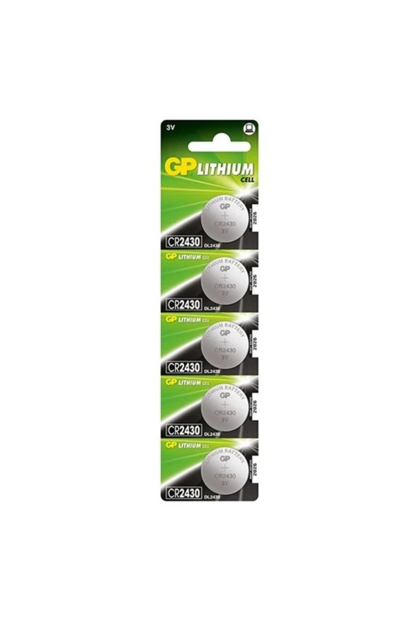 Gp Cr2430-c5 3v Lityum Düğme Pil 5'li Paket ürün görseli 1