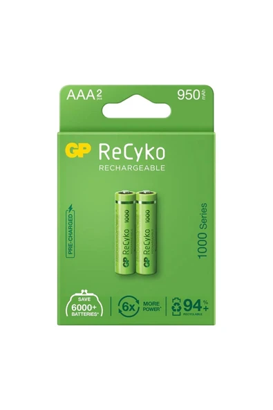 Recyko Şarjlı Pil Aaa Ince Kalem 950mah 1000 Serıes (2 ADET) ürün görseli 1