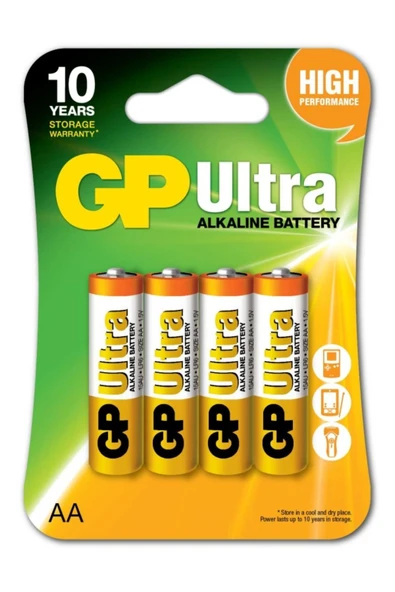 Gp Lr6 Aa Boy Ultra Alkalin Kalem Pil 4'lü Paket Gp15au-u4 ürün görseli 1