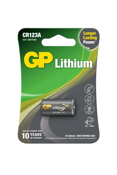 Gp cr123a 3v Lityum Tekli Paket Pil (GPCR123A-U1) Fotoğraf Makinesi Pili ürün görseli 1
