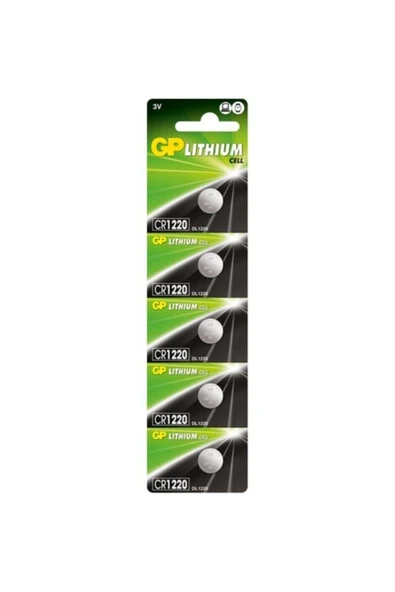 Gp Cr1220 3 Volt Lityum Pil 5'li Paket ürün görseli 1
