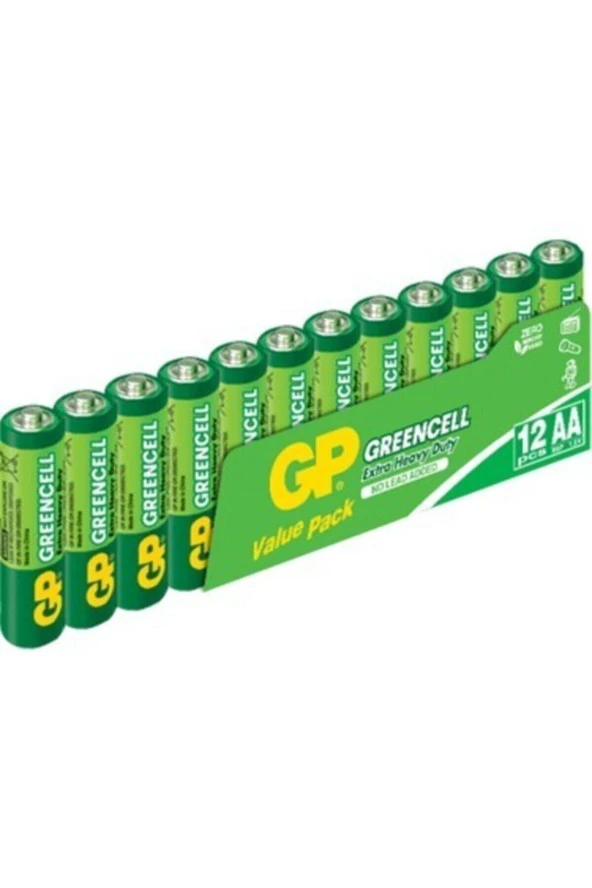 Gp 12li Greencell Aa Boy Kalem Çinko Karbon Pil ürün görseli 1
