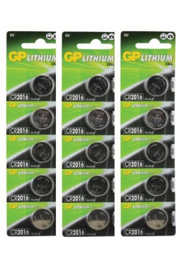 15 Adet 3 Volt Cr2016 Lityum Düğme Para Pil(dl2016 Bios-kepenk-kumanda-hesap Makinesi Lithum Pili ürün görseli 1