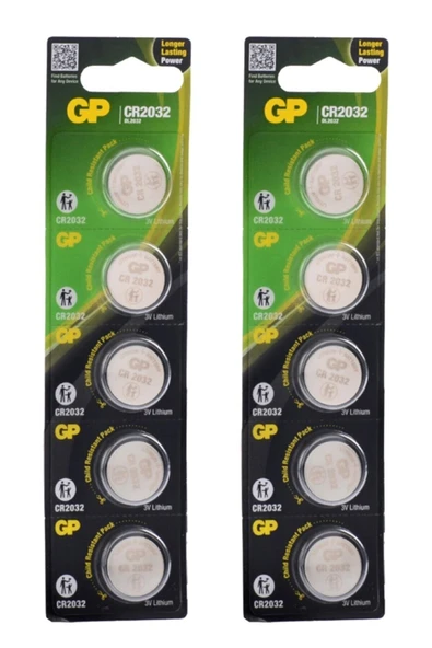 2032 10 Adet 3 Volt Cr2032 Lityum Düğme Para Pil ürün görseli 1