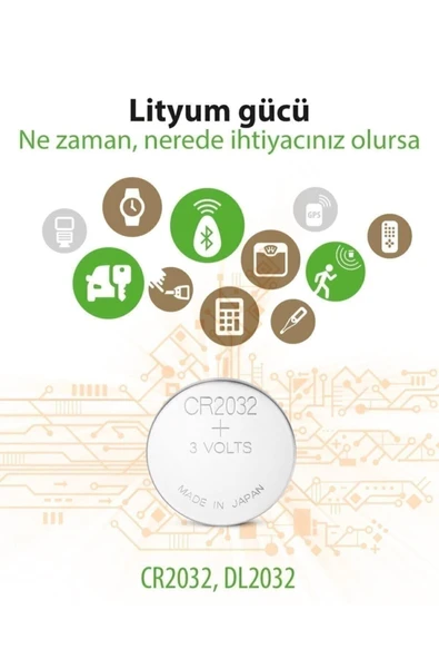 Gp Pil Düğme 2032 3v 5li Paket - Resim 5