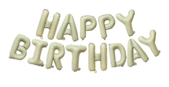 Happy Bırthday Krem Folyo Balon ürün görseli 1