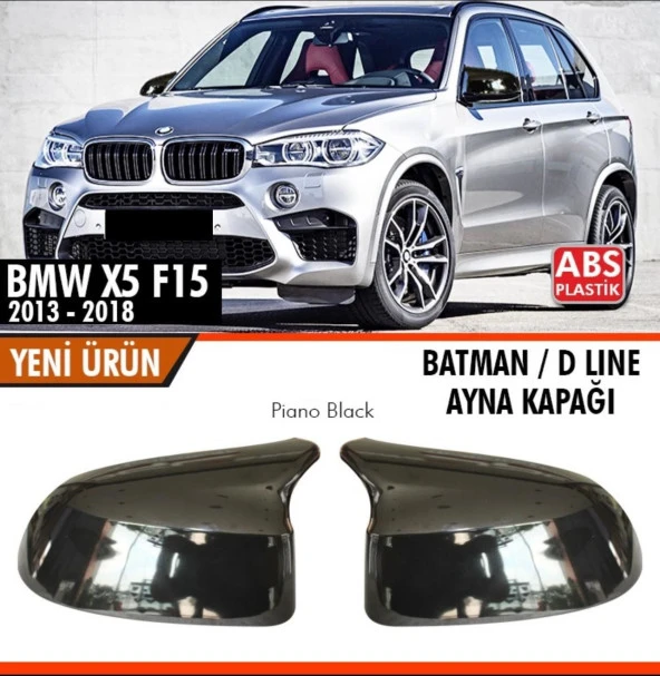 Bmw X5 Uyumlu F15 2013-2018 Batman Ayna Kapağı Parlak Siyah Parça ürün görseli 1