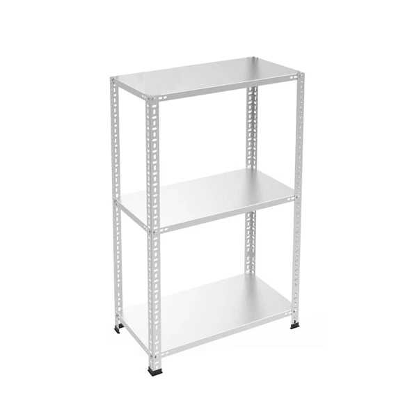 3 Katlı Galvaniz Çelik Raf - Depo, Arşiv, Kiler, Dosya, Market Rafı  31x93 cm 150 cm 1.00 mm ürün görseli 1