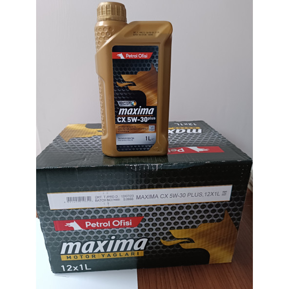 Petrol Ofisi CX 5W-30 1 lt x 12 adet (koli) 2026 üretim ürün görseli 1