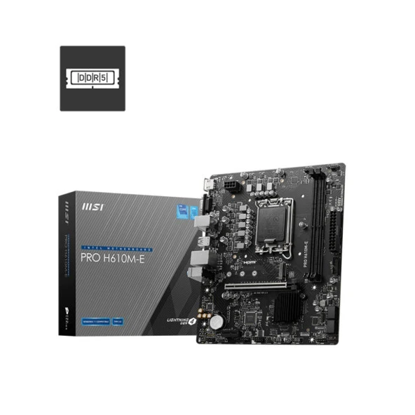 MSI PRO H610M-E Intel H610 LGA1700 DDR5 5600Mhz mATX Intel Anakart ürün görseli 1