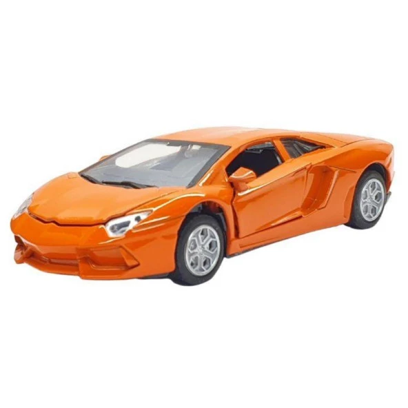 Lamborgini - Çek Bırak Spor Araba Işıklı Sesli  - XL80138-28L Turuncu ürün görseli 1