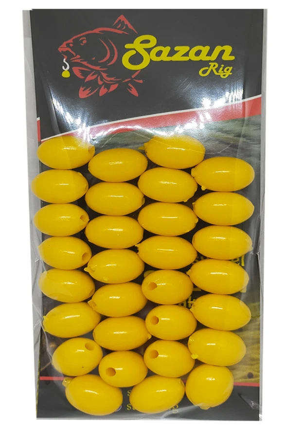 SR SazanRig Oval Boncuk Sarı 14 Mm (Dar Delik) ürün görseli 1