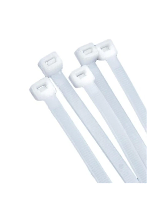 3,6x370 mm 100 Adet Beyaz Kablo Bağı Plastik Cırt Kelepçe Klips ürün görseli 1