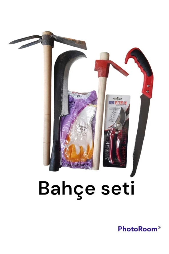 Bahçe Seti 2 Kazma Eldiven Budama Makas Testere Tahra Keser ürün görseli 1