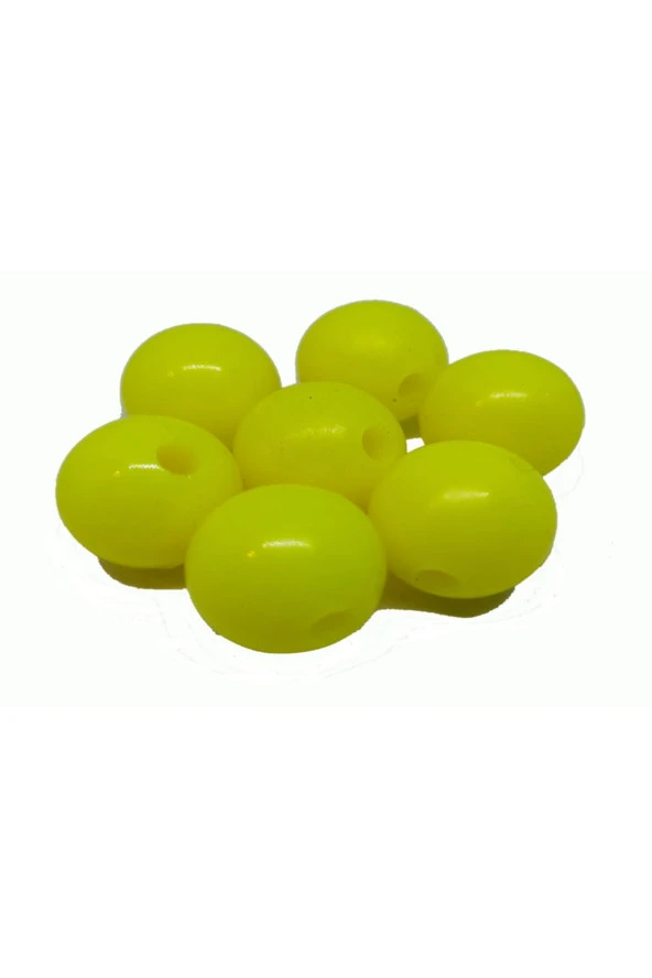 Yüzen Fluo Limon Yeşili Yuvarlak Boncuk 12 Mm (DAR DELİK) ürün görseli 1