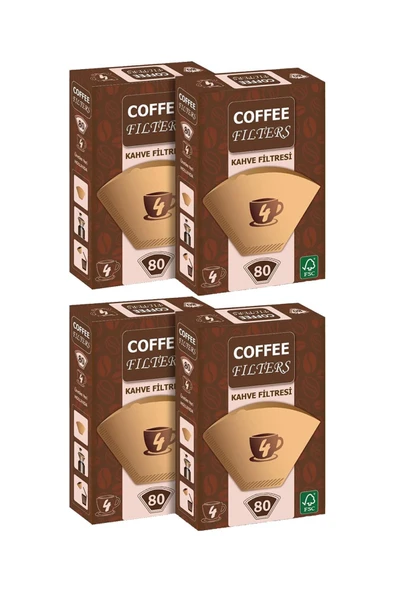 Coffee Filters Kahve Filtresi 80 Adet x 4 Adet ürün görseli 1