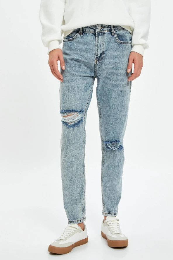 Erkek Açik Indigo Jeans - Resim 3