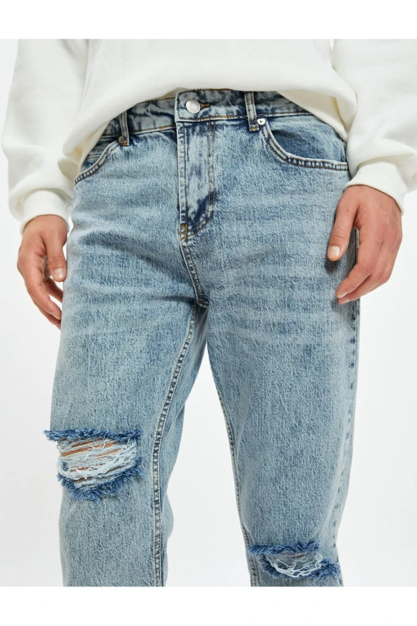 Erkek Açik Indigo Jeans - Resim 11